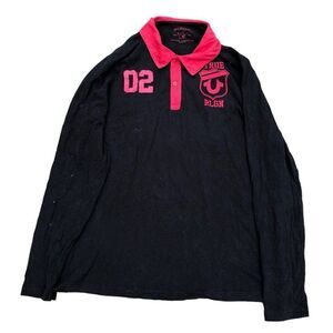 VINTAGE True Religion Long Sleeve Polo Shirt XXXL